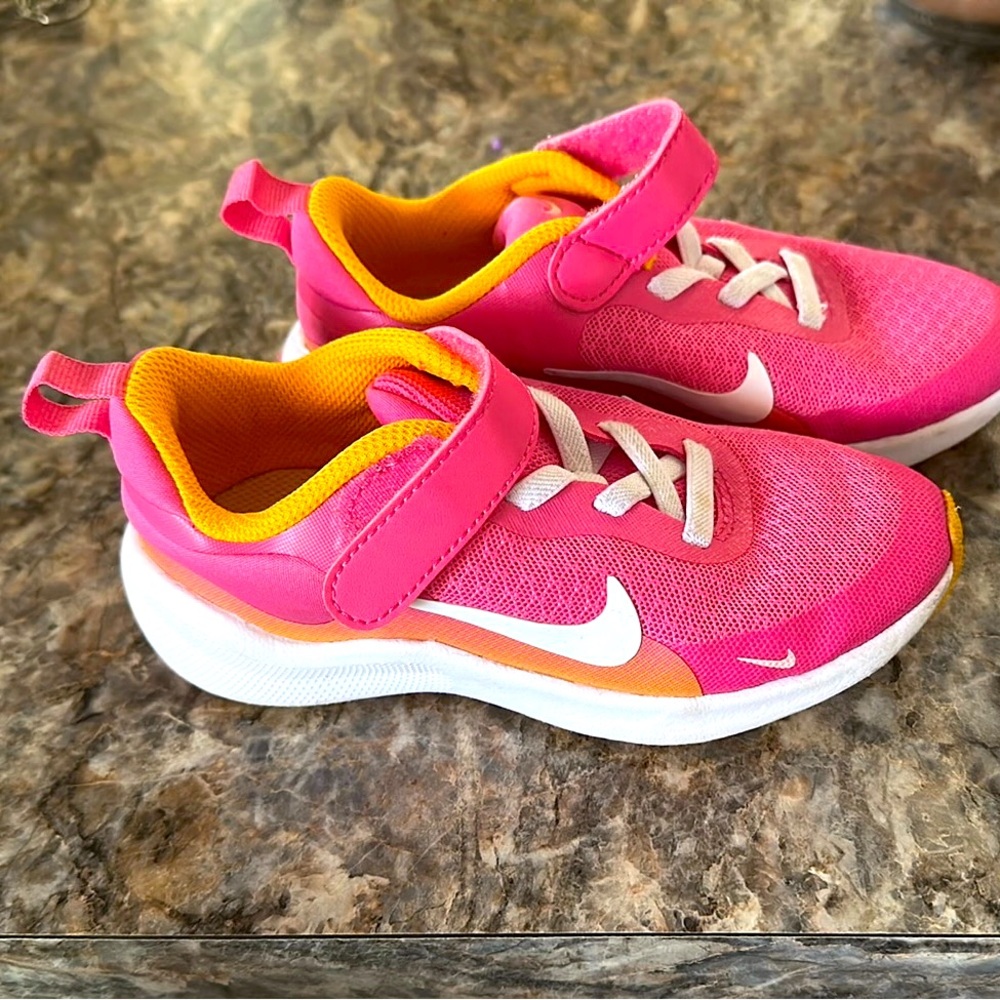 Nike Kids Vibrant Pink and Orange Sneakers